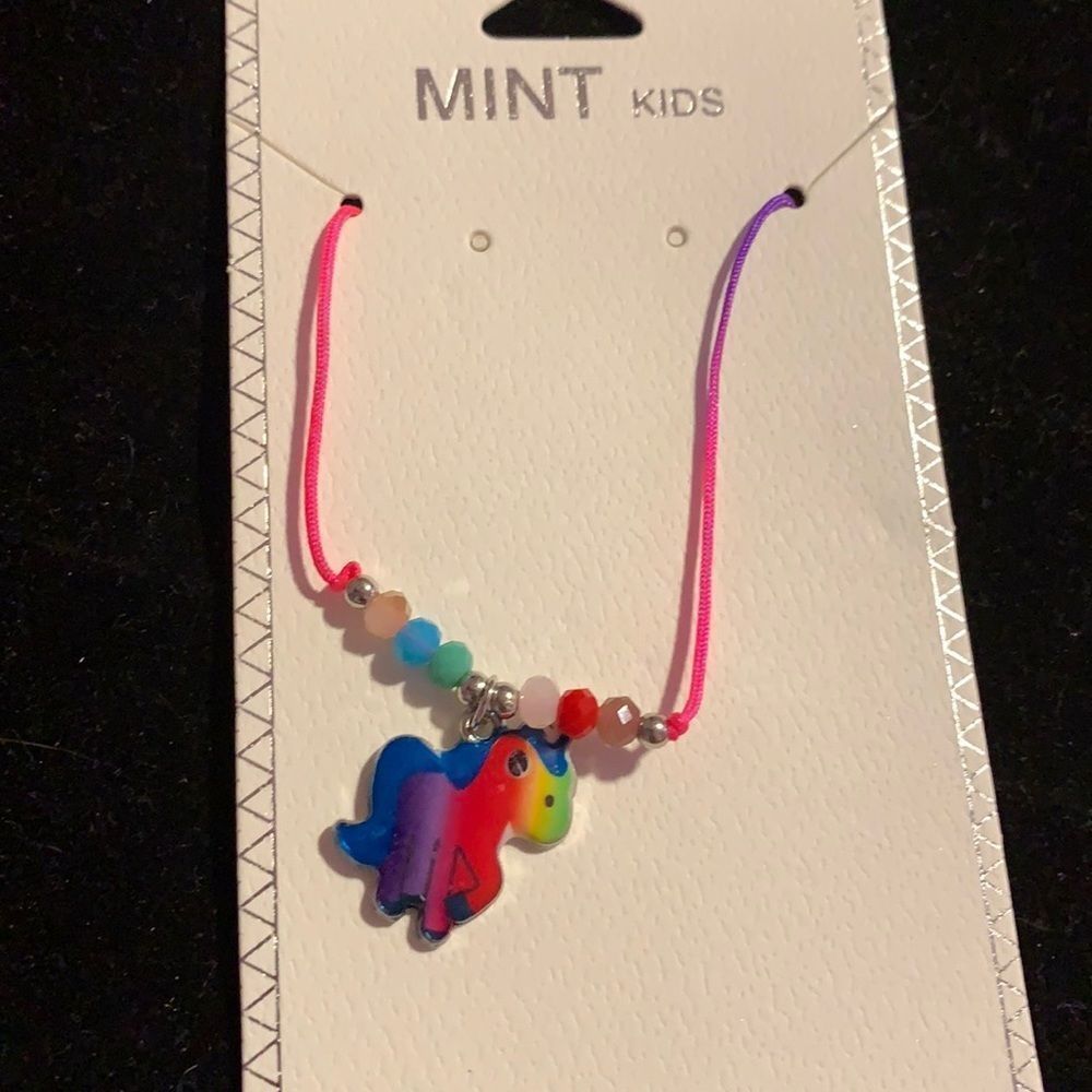 unicorn kids slide necklace- Mint kids